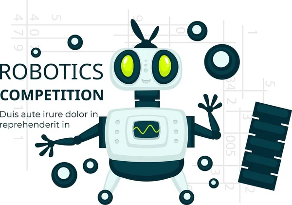 Megjelenítő Bemutató Gépek Androidok Robotikai Verseny Humanoidok Kiállítása Mesterséges Intelligenciával — Stock Vector