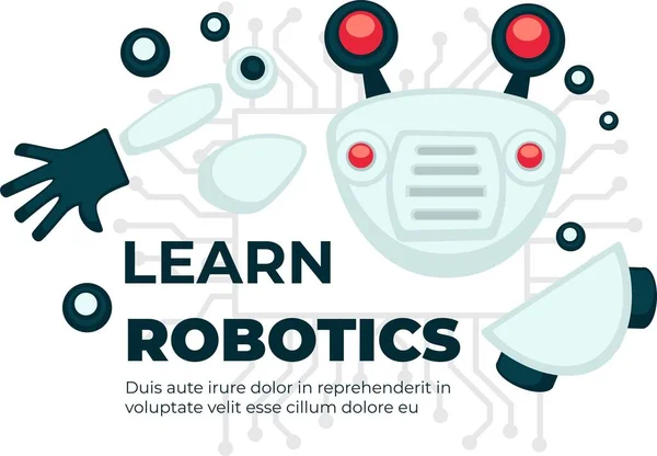 Vetenskaplig Kunskap Och Utbildning Inom Robotteknik Lära Robotar Kurser Och — Stock vektor