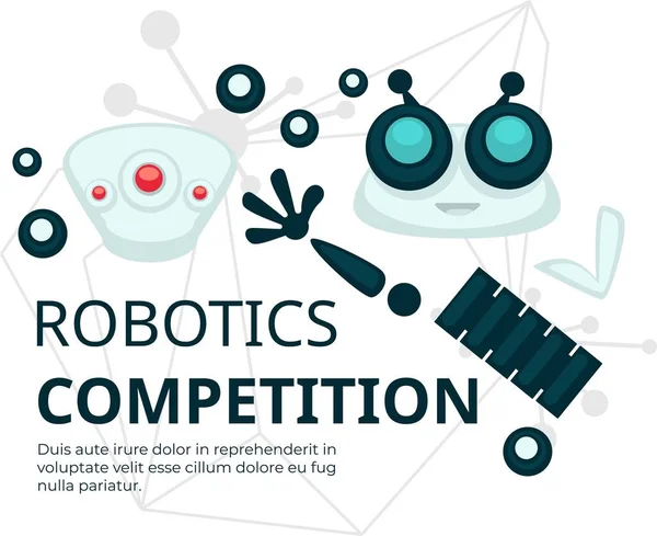 Verseny Bemutatása Robotok Humanoidok Robotika Oktatás Gyártás Androidok Mesterséges Intelligenciával — Stock Vector