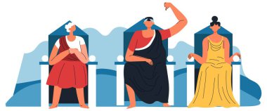 İnsanların oylaması, yargıçların karar açıklaması. Baş parmağının yere değdiğine dair iz yok. Mahkeme ya da karar, jüri ya da Roma imparatorluğundaki tarihi olaylar. Düz biçim illüstrasyonunda vektör