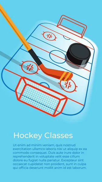 Cours Hockey Programme Éducatif Pour Amélioration Des Habiletés Jeu Hobby — Image vectorielle