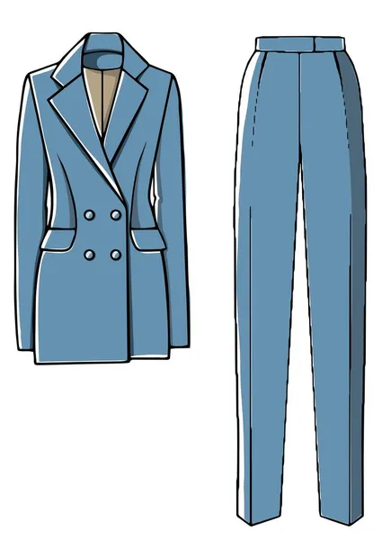 Modne Ubrania Dla Kobiet Oficjalne Ubrania Dla Dziewcząt Spodnie Spodnie — Wektor stockowy