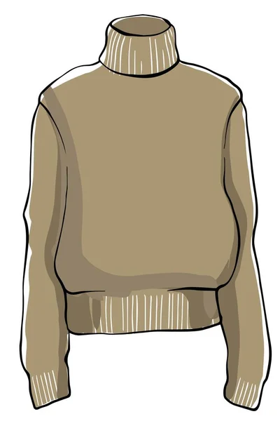 冬季或秋季用针织套头衫 男男女女用的孤立的保暖毛衣 统一的衣服 时尚和服装潮流 经典和基本的装备 顶部袖子 矢量呈扁平型 — 图库矢量图片