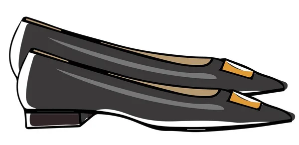 Кожаная Обувь Плоской Платформе Повседневного Использования Изолированная Пара Обуви Декоративной — стоковый вектор