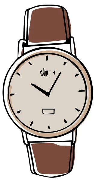 男性と女性のための現代的なアクセサリー 手のための独立したユニセックスクロック 矢印で腕時計 ミニマリストファッショナブルなデバイスを手首 時間を伝えるための洗練されたスマートガジェット 平型ベクトル — ストックベクタ