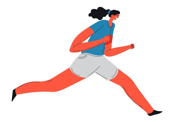 Jogging Κορίτσι Αθλητής Τρέχει Και Εξάσκηση Προπόνηση Και Διατήρηση Φόρμα — Διανυσματικό Αρχείο