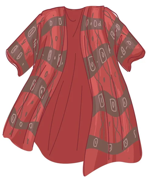Bawełniana lub lniana koszula z ozdobami, w stylu boho — Wektor stockowy