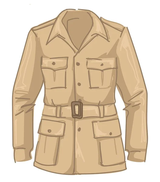 男用带和口袋的米色夹克 — 图库矢量图片
