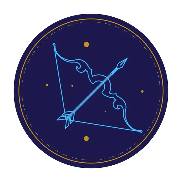 Sagittaire signe astrologique, symbole horoscope — Image vectorielle