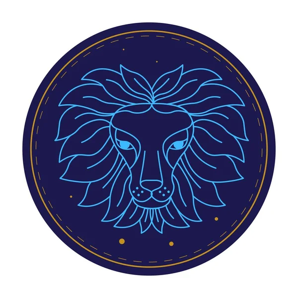 Lion signe astrologique, horoscope symbole du zodiaque — Image vectorielle