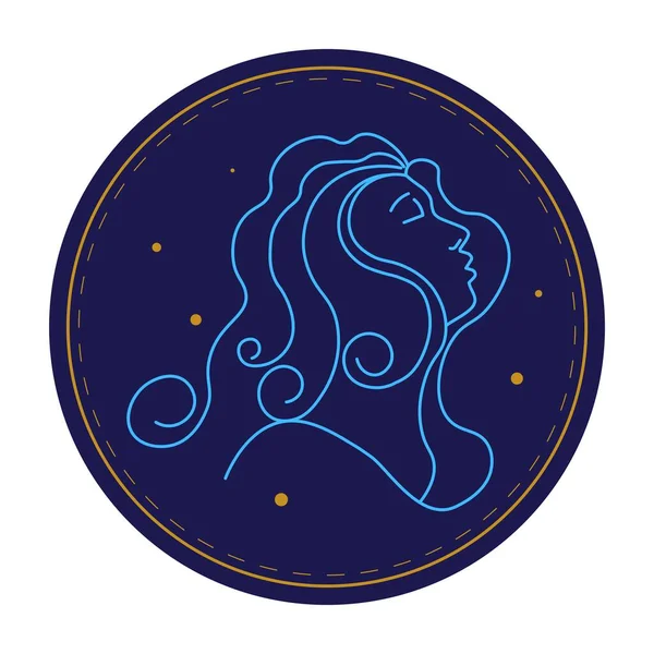 乙女座占星術のサイン、星占いのシンボルベクトル — ストックベクタ