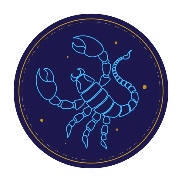 Scorpion signe astrologique, vecteur de symbole horoscope — Image vectorielle