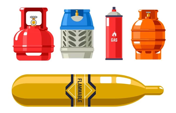 Tanques y cilindros con vector de gas y petróleo — Archivo Imágenes Vectoriales