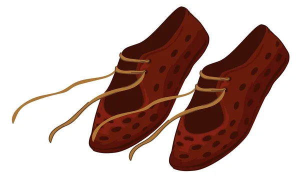 Forntida romerska skor med snören, gamla skoskor — Stock vektor