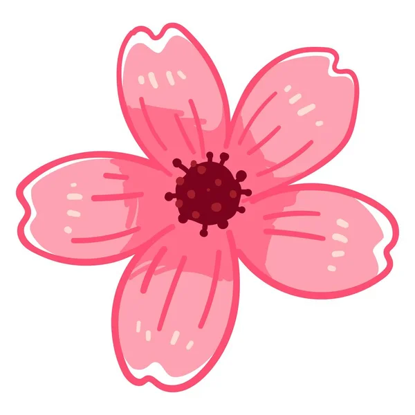 Sakura flor en flor, flor de cerezo rosa — Vector de stock