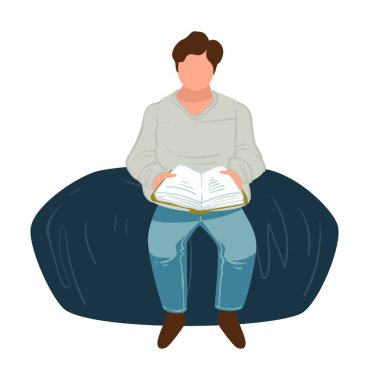 Kütüphanede veya kitapçıda kitap okuyan adam