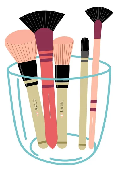 Escovas e ferramentas para vetor de aplicação de cosméticos — Vetor de Stock