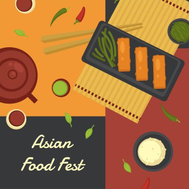 Asya yemek festivali, çaydanlıkta çay ve yemek servisi.