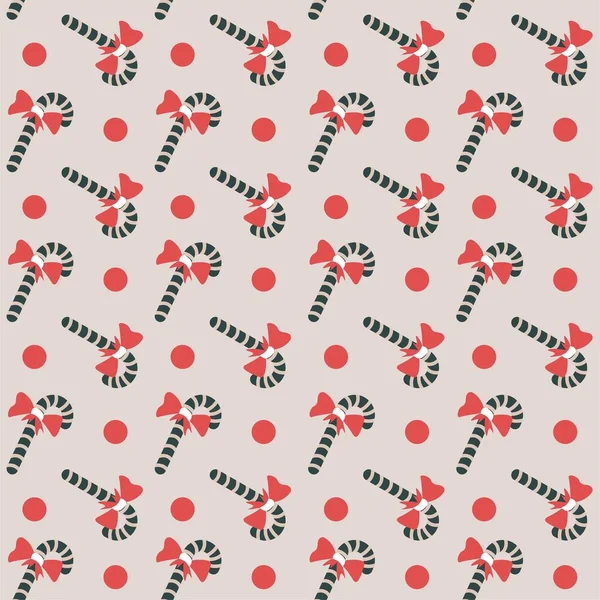 Kerstsnoepjes en lolly 's met strikpatroon — Stockvector