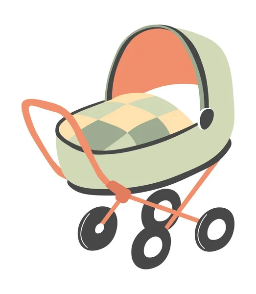 Crianças carrinho de bebê, carrinho ou vetor perambulador —  Vetores de Stock