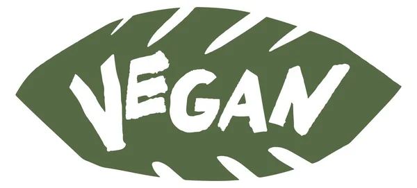 Veganes Produkt, Etikett oder Banner in Blattform — Stockvektor