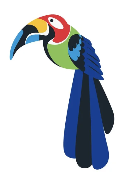 Guacamayo escarlata o loro puertorriqueño, pájaro Queztal — Vector de stock