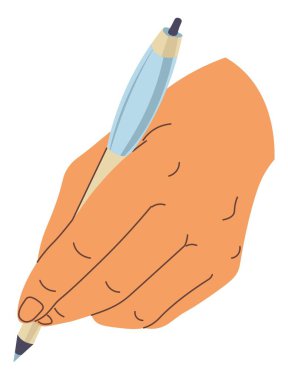 Kalem, çizim ya da yazma vektörü olan el