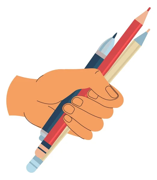Artist kit voor het tekenen van schilderen, potloden en pennen — Stockvector