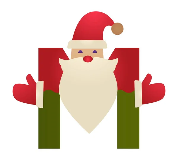 Santa Claus xmas character with present box — стоковий вектор