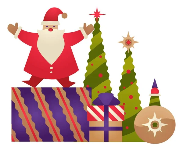 Navidad y Año Nuevo vacaciones celebración vector — Vector de stock