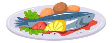 Restoranda ya da kafede deniz ürünleri, limonlu balıklar.