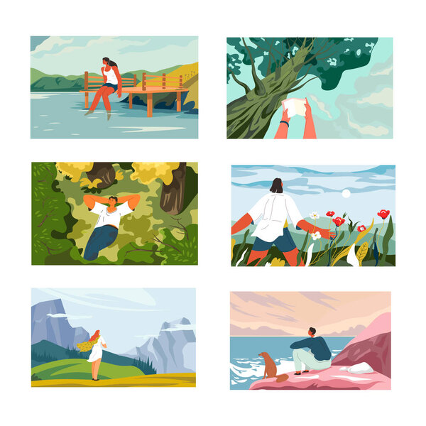 Landscape and nature scenery, mountains and sea