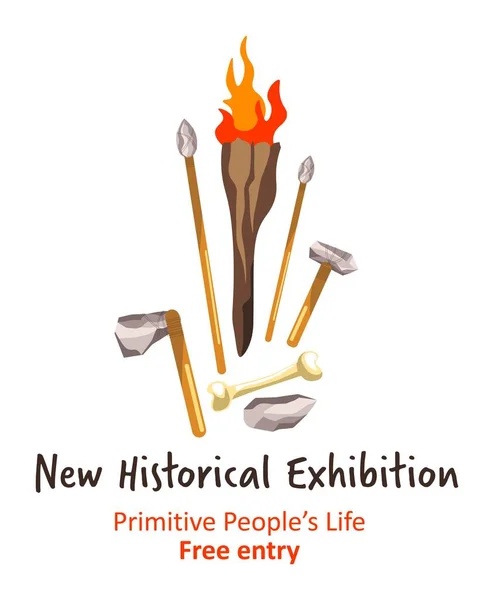Neue historische Ausstellung Primitive Volkskultur — Stockvektor