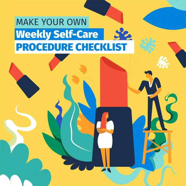 Φτιάξτε τη δική σας εβδομαδιαία λίστα διαδικασιών φροντίδας — Διανυσματικό Αρχείο