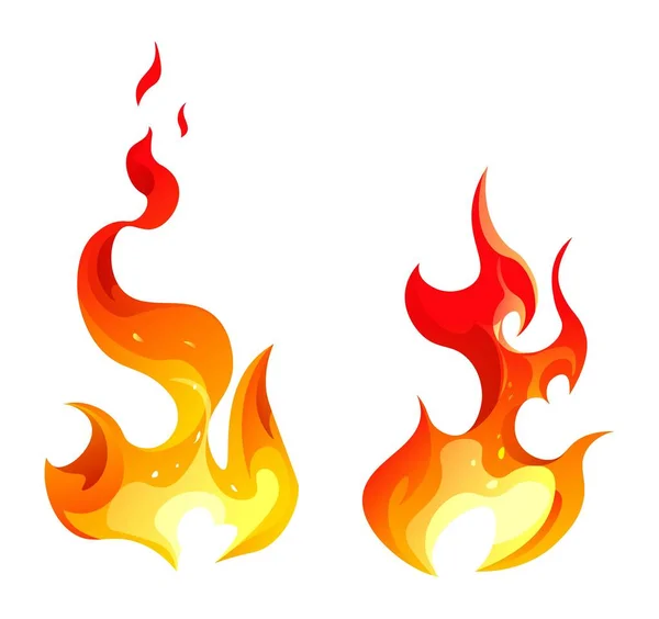Tűz és lángok, robbanás vagy lángoló ikon vektor — Stock Vector