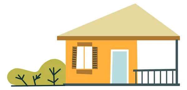 Casa de verano o casa de madera en el vector de madera — Vector de stock