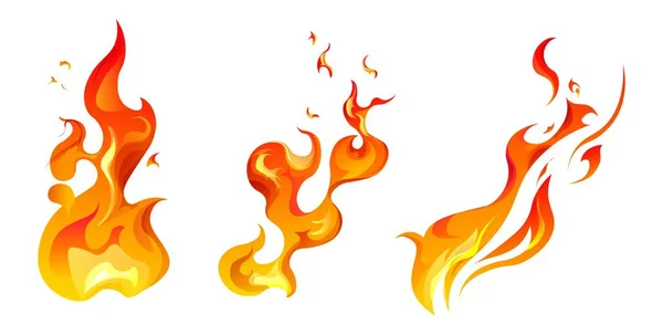 Fuego quema, inflamación y vector de ignición — Vector de stock