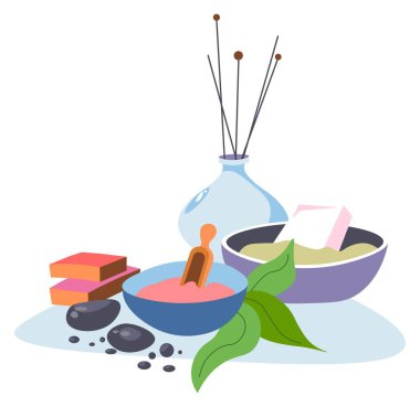 Aromaterapi ve spa salonu vektörü