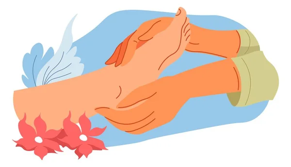 Massage des pieds et soins de la peau, procédure de salon — Image vectorielle