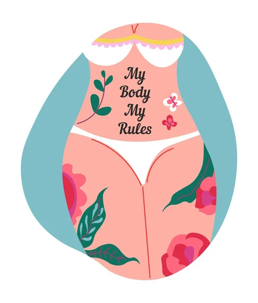A testem a szabályaim, feminista támogatóm, feminizmusom. — Stock Vector