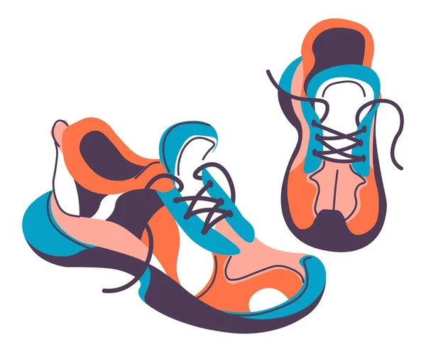 Trampki sportowe z sznurowadłem, buty sportowe — Wektor stockowy