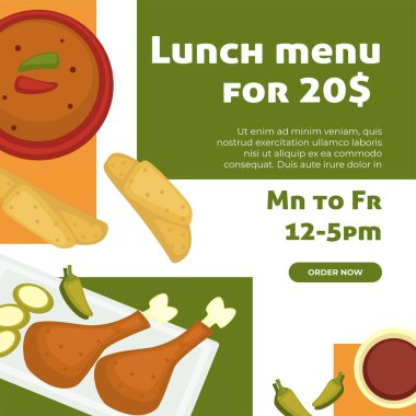 20 dolarlık yemek menüsü, online restoran siparişi.