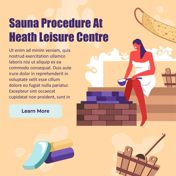 Sağlık merkezi vektöründe sauna prosedürü — Stok Vektör