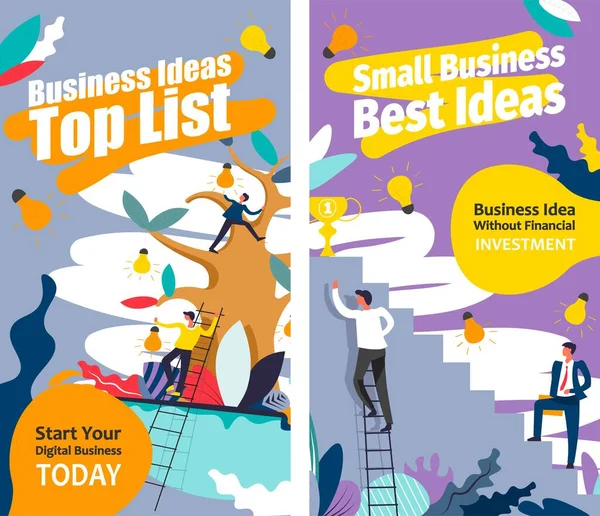 Idee di business top list inizia il tuo lavoro digitale — Vettoriale Stock