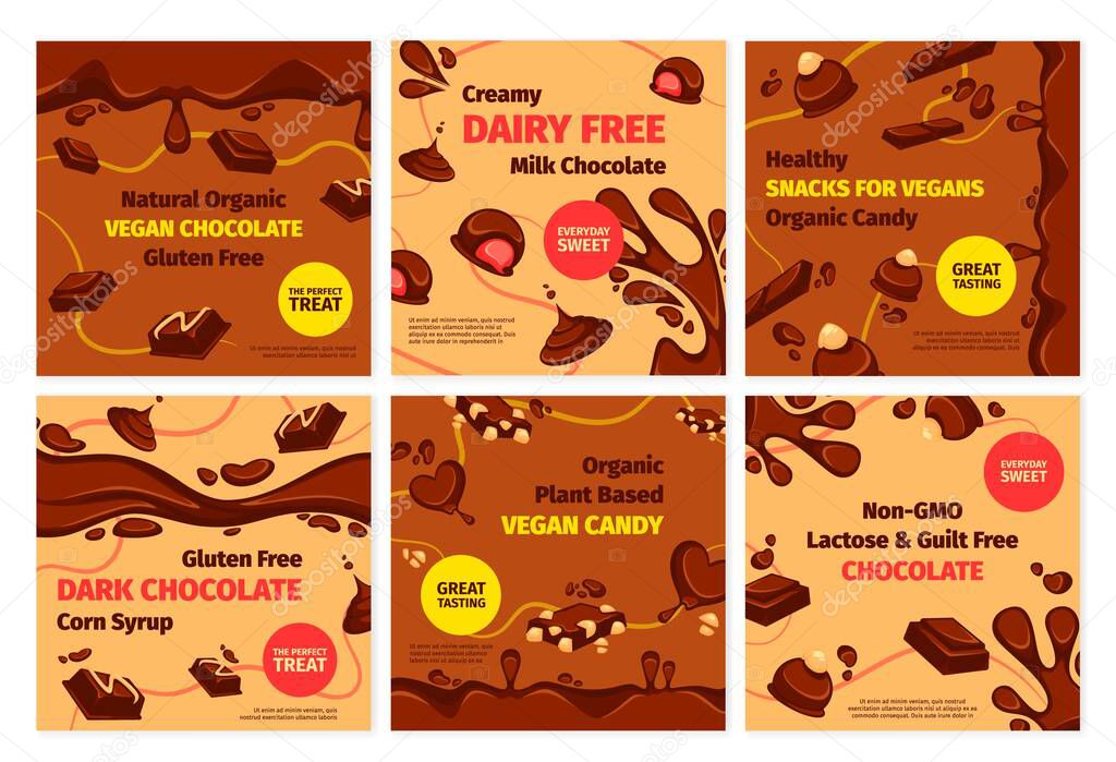 Vegan chocolate promotion, social media design