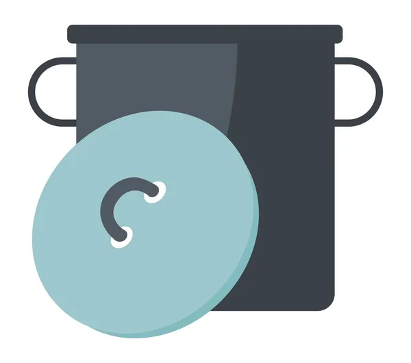 Braadpan voor koken, pan met deksel keukengerei — Stockvector