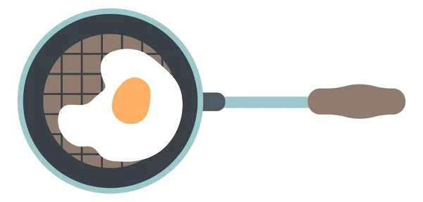 Freír el huevo para el desayuno o el almuerzo, cocinar la comida — Vector de stock