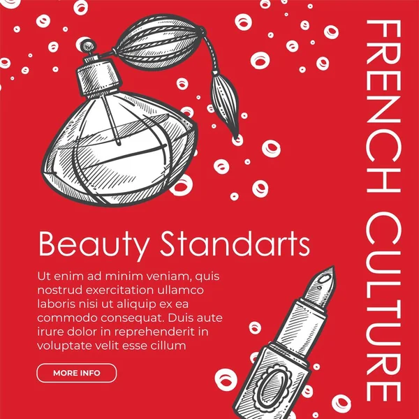 ( 영어 ) Beauty standard french culture, website — 스톡 벡터