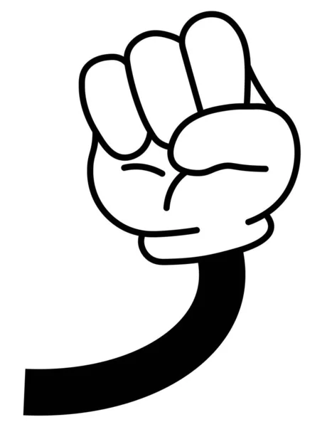 Gesto della mano che mostra il vettore del simbolo del pugno stretto — Vettoriale Stock