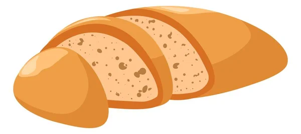 Sabrosas rebanadas de pan nutritivo en trozos, panadería — Vector de stock